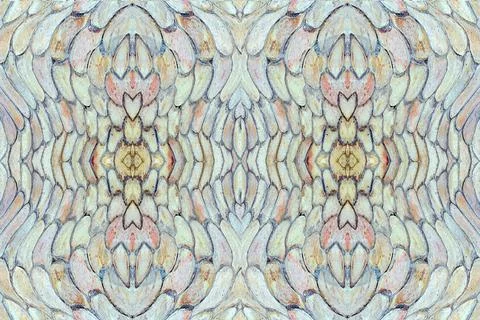 Colorful abstract pattern of overlapping shapes with a symmetrical design Stock Photos