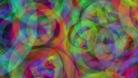 Colorful Abstract Pattern Overlapping Translucent Circles in Vibrant Tones Stock-Footage 300265862