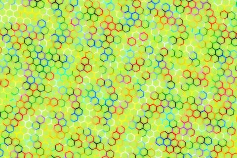 Colorful abstract pattern of small circles on a yellow background Stock Photos