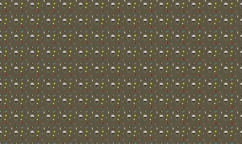 Colorful abstract pattern with small dots and shapes Stock Illustration