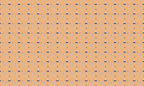 Colorful abstract pattern with small shapes on orange background Stock Illustration