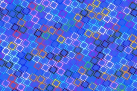 Colorful abstract pattern with square shapes and blue background イラスト素材