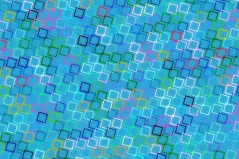 Colorful abstract pattern with squares on blue background Illustrazione stock