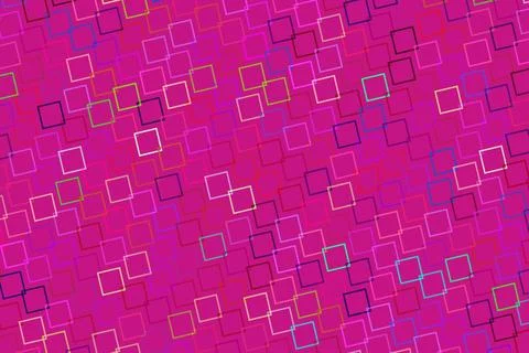 Colorful abstract pattern with squares on pink background Stock Illustration