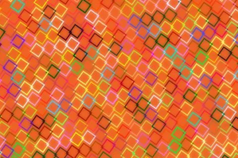 Colorful abstract pattern with squares in warm tones Stock Illustration