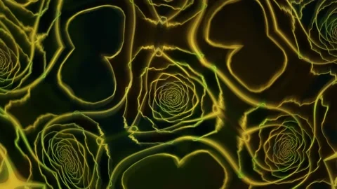 Colorful abstract pattern of swirling roses on a dark 스톡 동영상 339866877