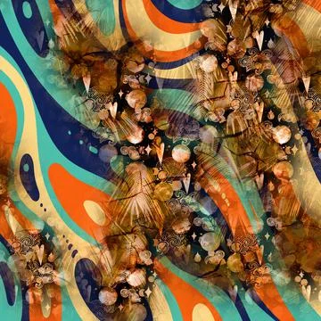 Colorful abstract pattern for textile and design 库存插图