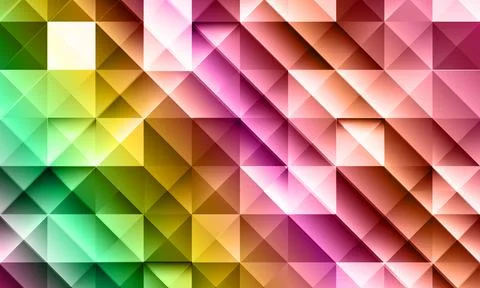 Colorful abstract pattern triangle and square pattern. mosaic color cube pattern Stock Illustration