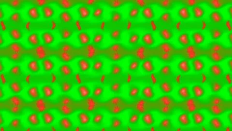 Colorful abstract pattern with vibrant green and red dots. Artistic digital Stock Illustration