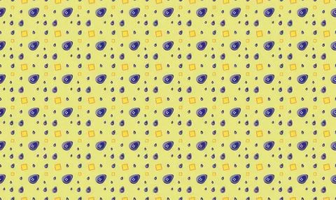 Colorful abstract pattern with yellow purple and black dots Stock Illustration