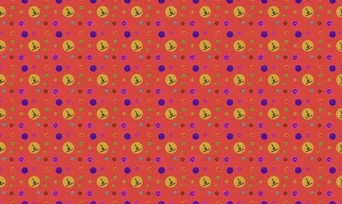 Colorful abstract pattern with yellow, purple, and red dots Stock Illustration