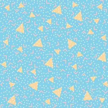 Colorful abstract pattern with yellow triangles and pink angles Illustrazione stock