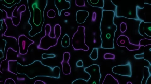 Colorful abstract patterns in motion on a dark background Stock Footage 338166373