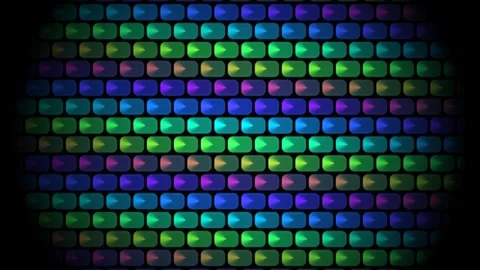 Colorful abstract patterns with rows of shapes in motion Stock Footage 338300242