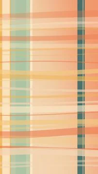 A colorful abstract plaid pattern blends warm peach, teal, and cream square.. Stock Illustration