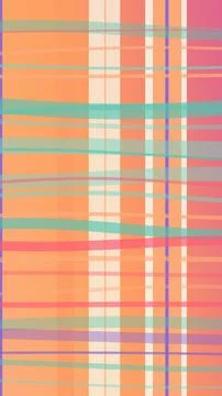 Colorful abstract plaid pattern with soft geometric checks in peach, coral,.. Illustrazione stock