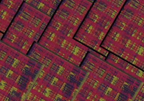 Colorful Abstract Plaid Texture With Overlapping Geometric Panels And Distr.. Stock Photos