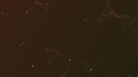 Colorful abstract plexus animation of connecting dots and lines on dark purple Stock Footage 342389859