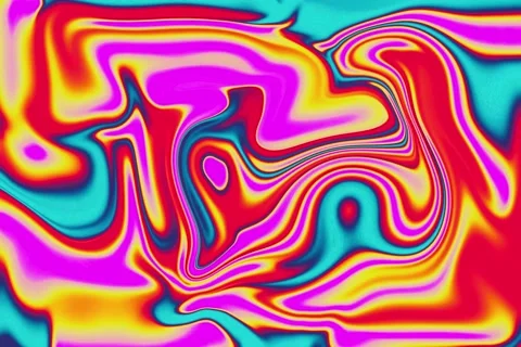 Colorful abstract psychedelic neon liquid backdrop. Water ink or acrylic paint m Stock Footage 236376789