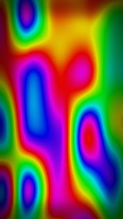 Colorful abstract psychedelic pattern with vibrant neon gradients. 2d animation Stock Footage 345393125