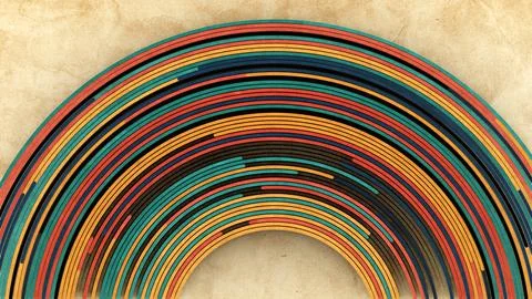 Colorful abstract rainbow loop design with a vintage retro background Stock Illustration