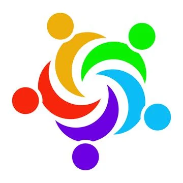 Colorful Abstract Representation of People in Unity and Collaboration Concept Stock Illustration