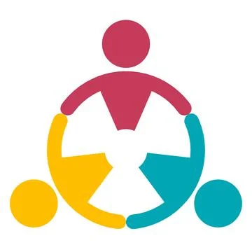 Colorful abstract representation of unity and teamwork among diverse people Illustrazione stock