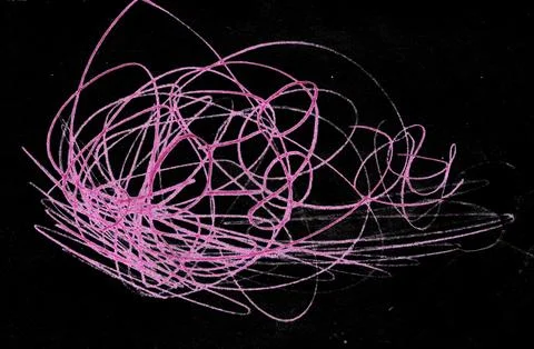 Colorful abstract scribble artwork resembling a flower in full bloom with a Stock Illustration