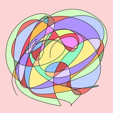 Colorful Abstract Scribble Design on Soft Background Illustrazione stock