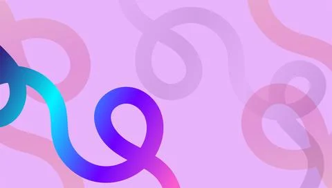 Colorful Abstract Scribble Lines with Playful Curved Shapes Design Illustrazione stock