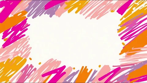 Colorful abstract scribbles creating a vibrant frame animation Stock Footage 315158203