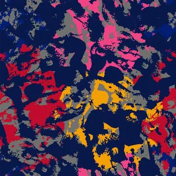 Colorful abstract seamless pattern with grunge spots Stock Illustration