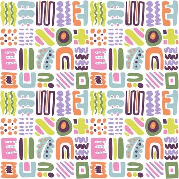 Colorful Abstract Seamless Pattern Stock Illustration