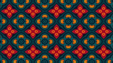 Colorful abstract seamless pattern with repeating geometric floral shapes f.. Stock Footage 320555221