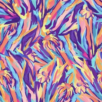 Colorful abstract seamless pattern for textile and fabric. Stock Illustration