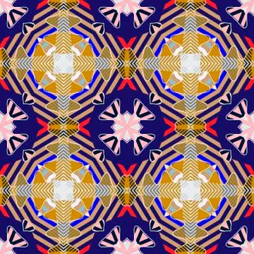 Colorful abstract seamless pattern. Vector textured background. Geometric repeat Illustrazione stock