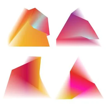 Colorful abstract set of triangle geometric elements. 库存插图