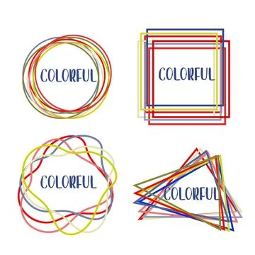Colorful Abstract Shape Headline Frame Stock Illustration