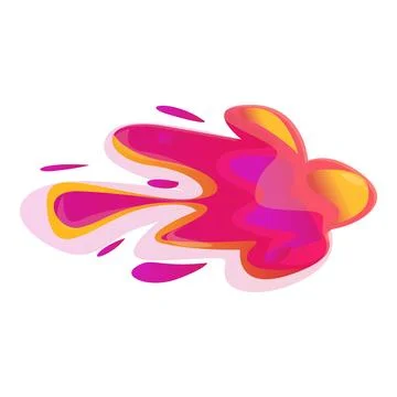 Colorful abstract shape with liquid effect flowing to the right Stock Illustration