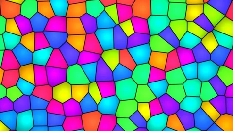 Colorful abstract shapes create a lively mosaic pattern Stock Footage 337967616