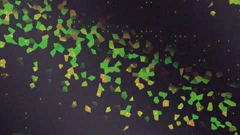Colorful abstract shapes create a vibrant scene in dark Stock Footage 338403737