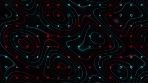Colorful abstract shapes on dark background create visual Stock Footage 338385231