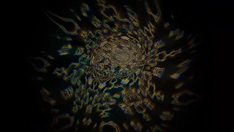 Colorful abstract shapes with flowing patterns in dark background Stock Footage 341401271