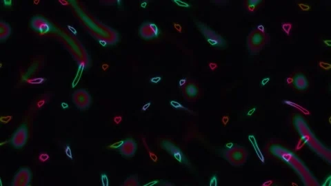Colorful abstract shapes moving on a dark background Stock Footage 338317454