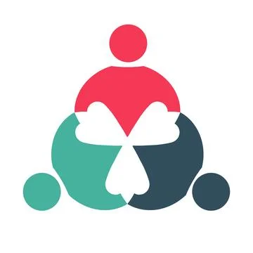 Colorful Abstract Shapes Representing Teamwork and Collaboration in Design Stock Illustration
