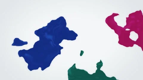 Colorful abstract shapes on white background. 2d animation Stock Footage 342920933