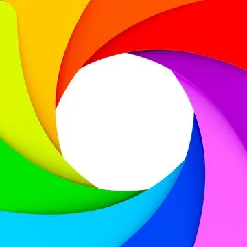 Colorful abstract as shutter camera aperture. 3D rendering Illustrazione stock