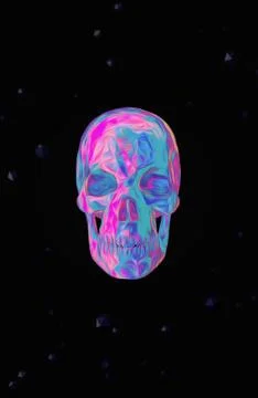 Colorful Abstract Skull 3d rendering 스톡 일러스트