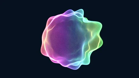 Colorful abstract sound wave data sphere on dark background animation footage Stock Footage 334139725