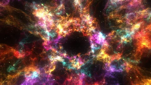 Colorful Abstract Space Nebula Background Stock Footage 314097235